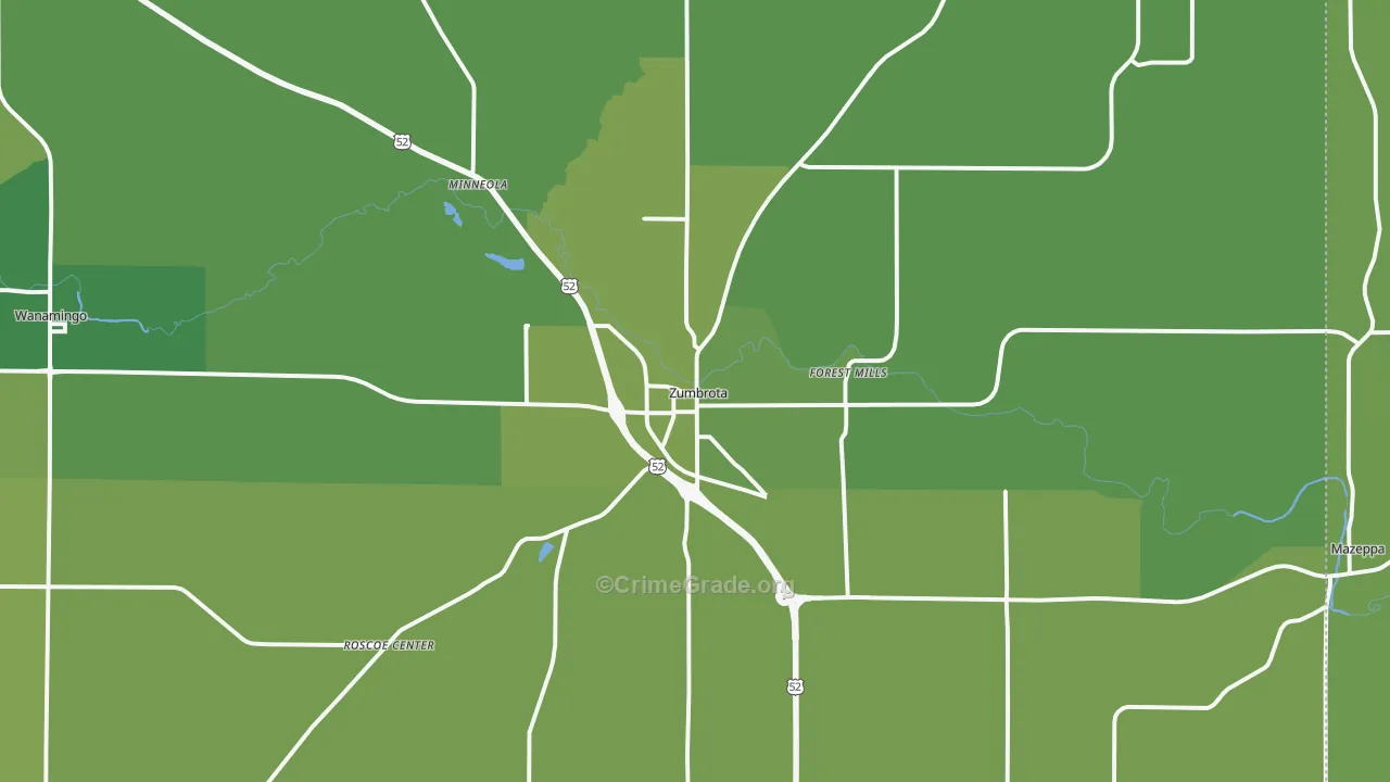 Zumbrota, MN Map of Murder Rates