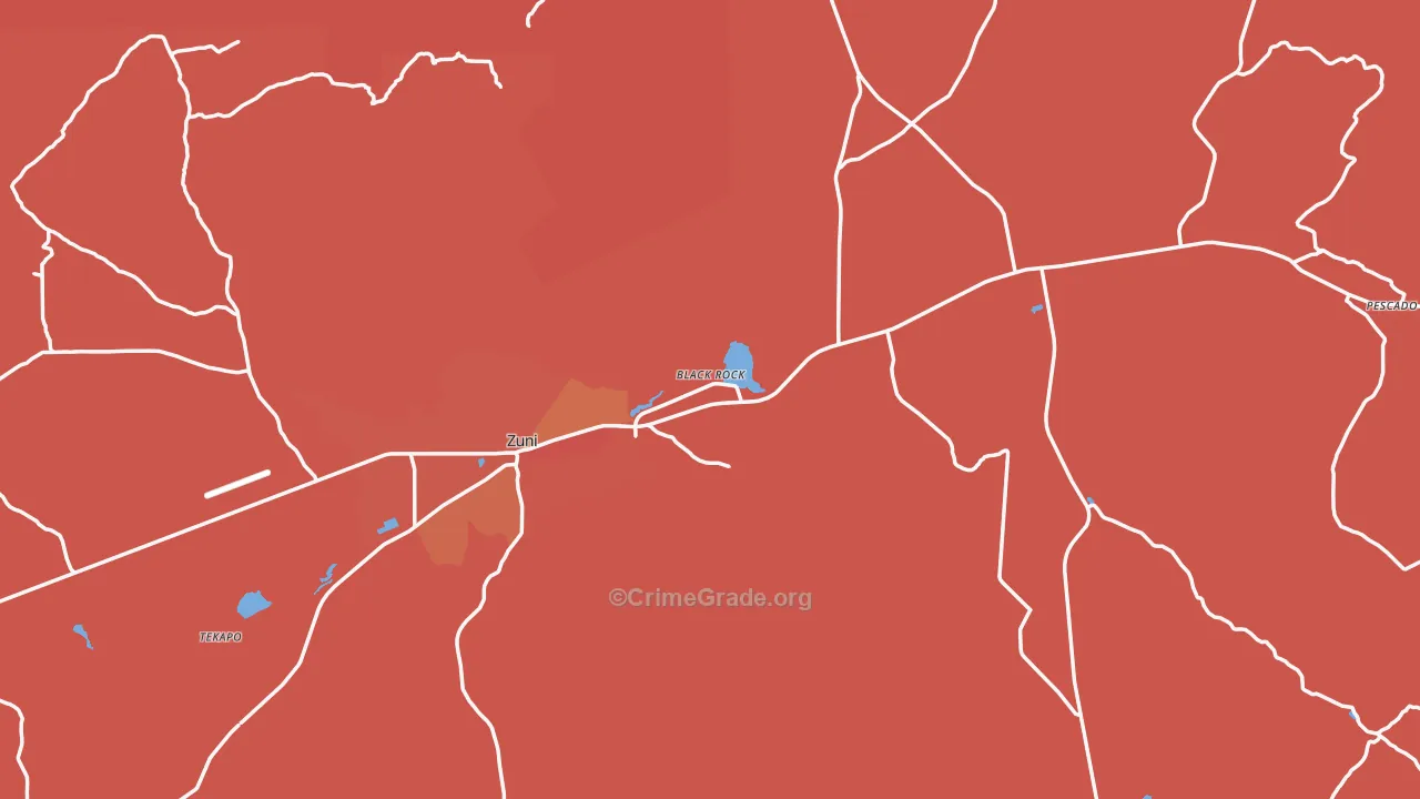 Zuni, NM Map of Murder Rates