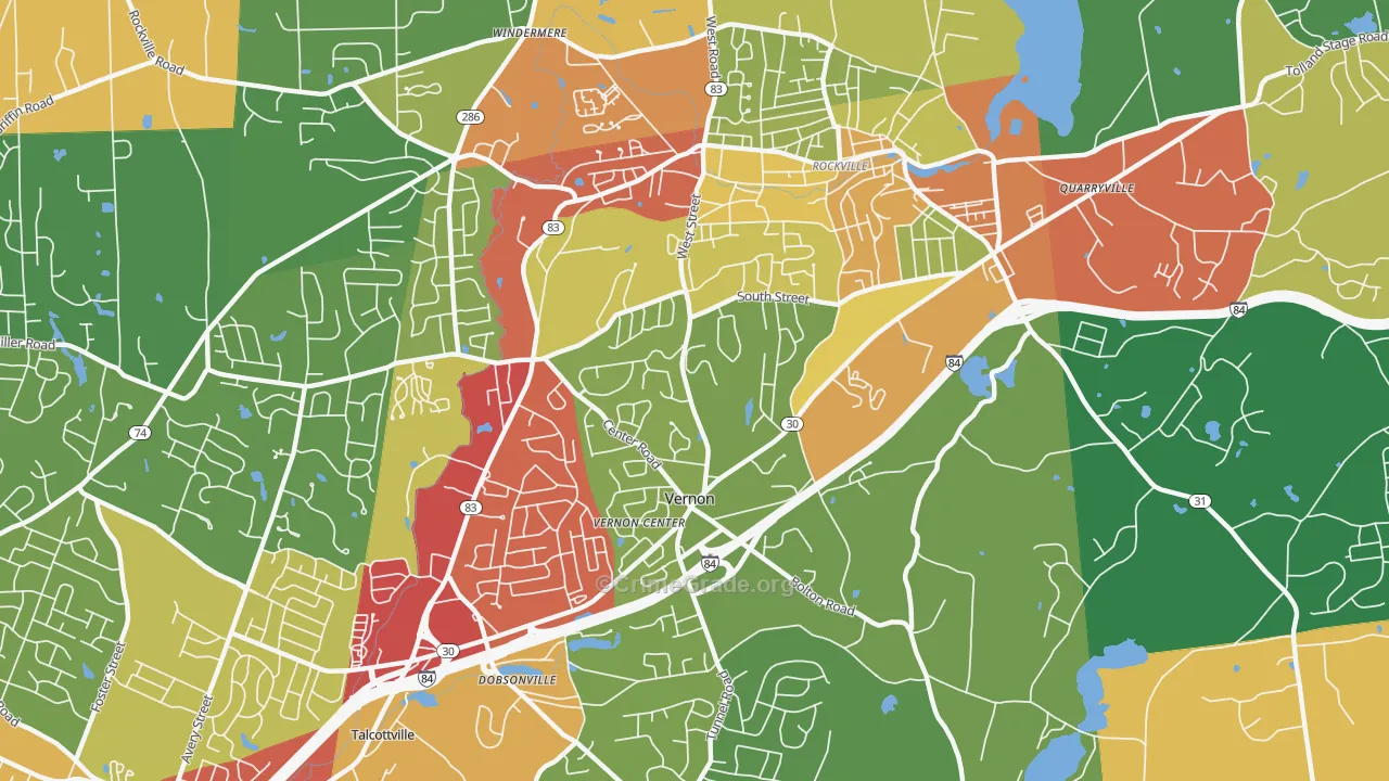 06066, CT Map of Property Crime Rates