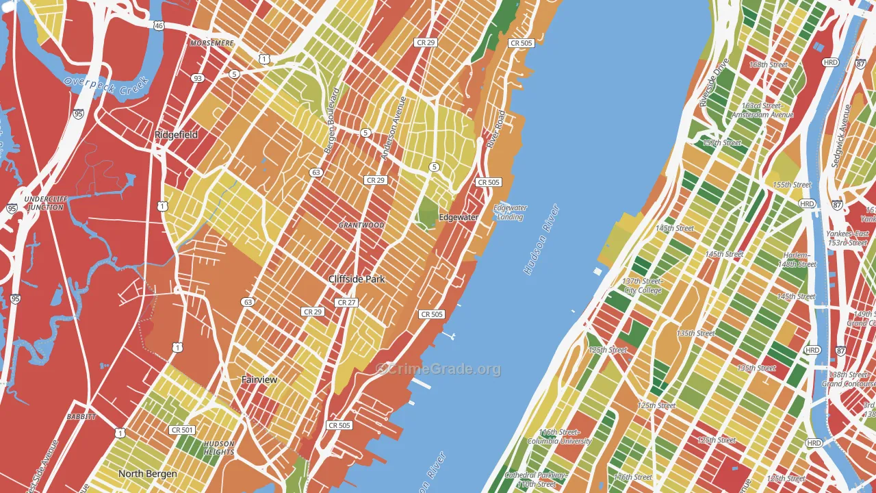 07020, NJ Map of Property Crime Rates