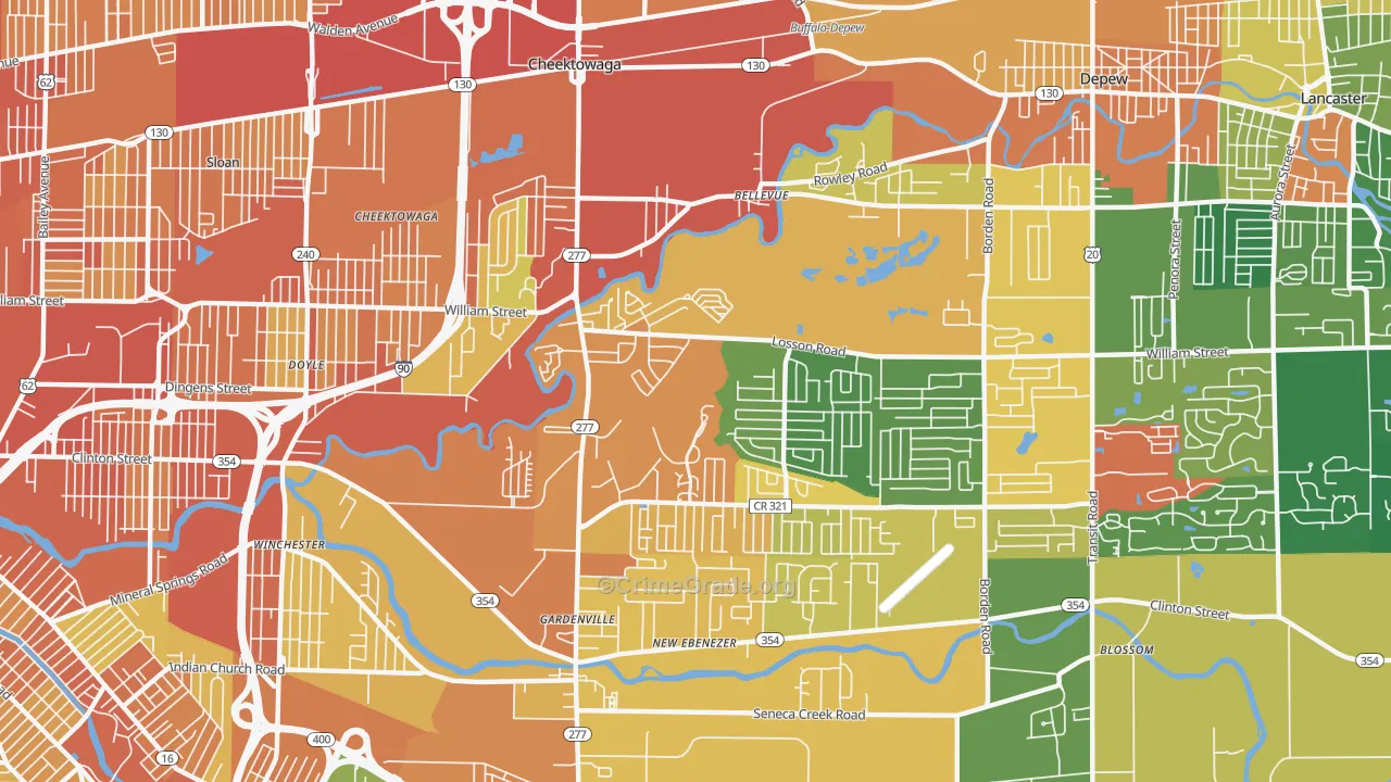 14227, NY Map of Property Crime Rates