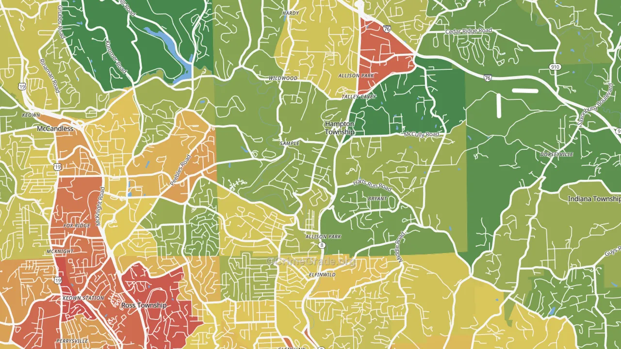 15101, PA Map of Property Crime Rates