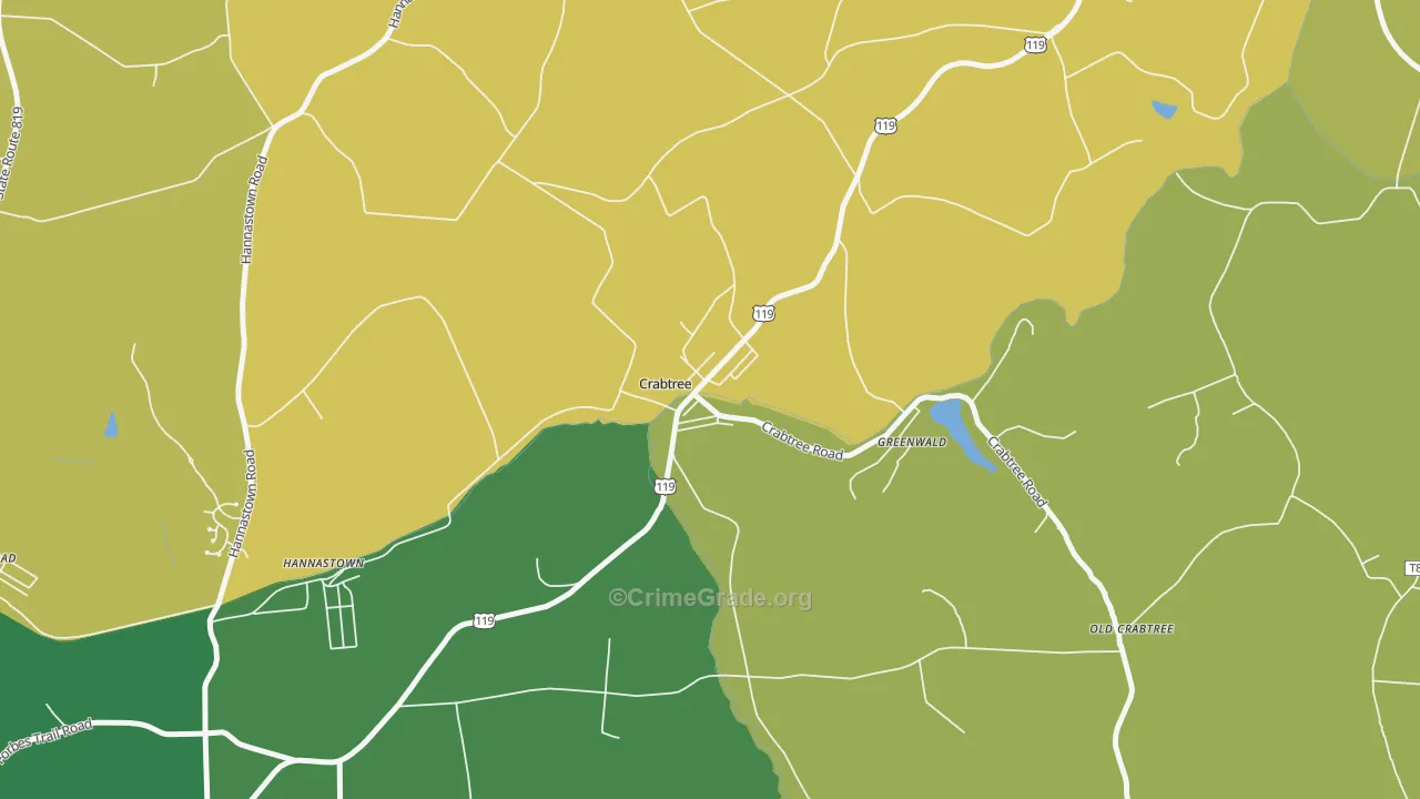 15624, PA Map of Property Crime Rates