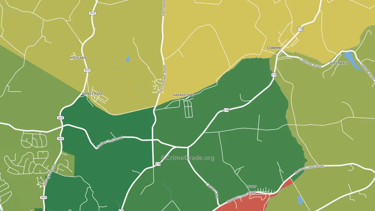 15635, PA Map of Property Crime Rates