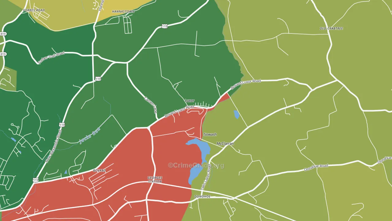 15662, PA Map of Property Crime Rates