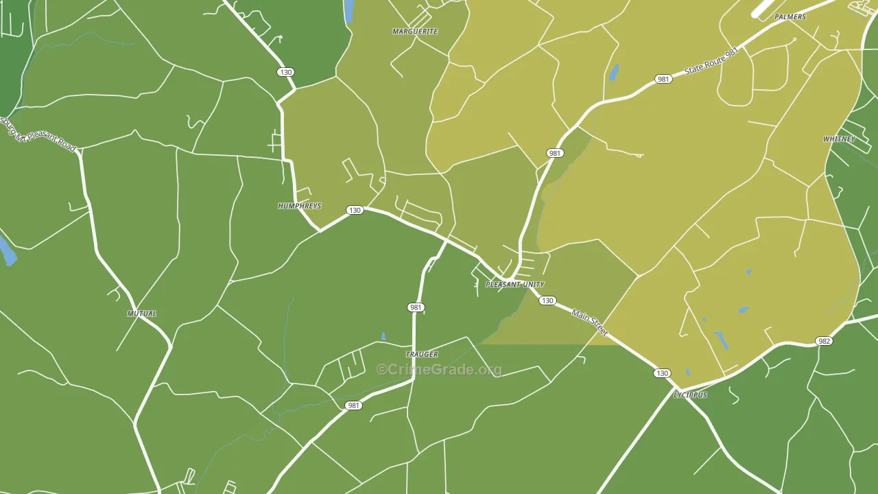 15676, PA Map of Property Crime Rates