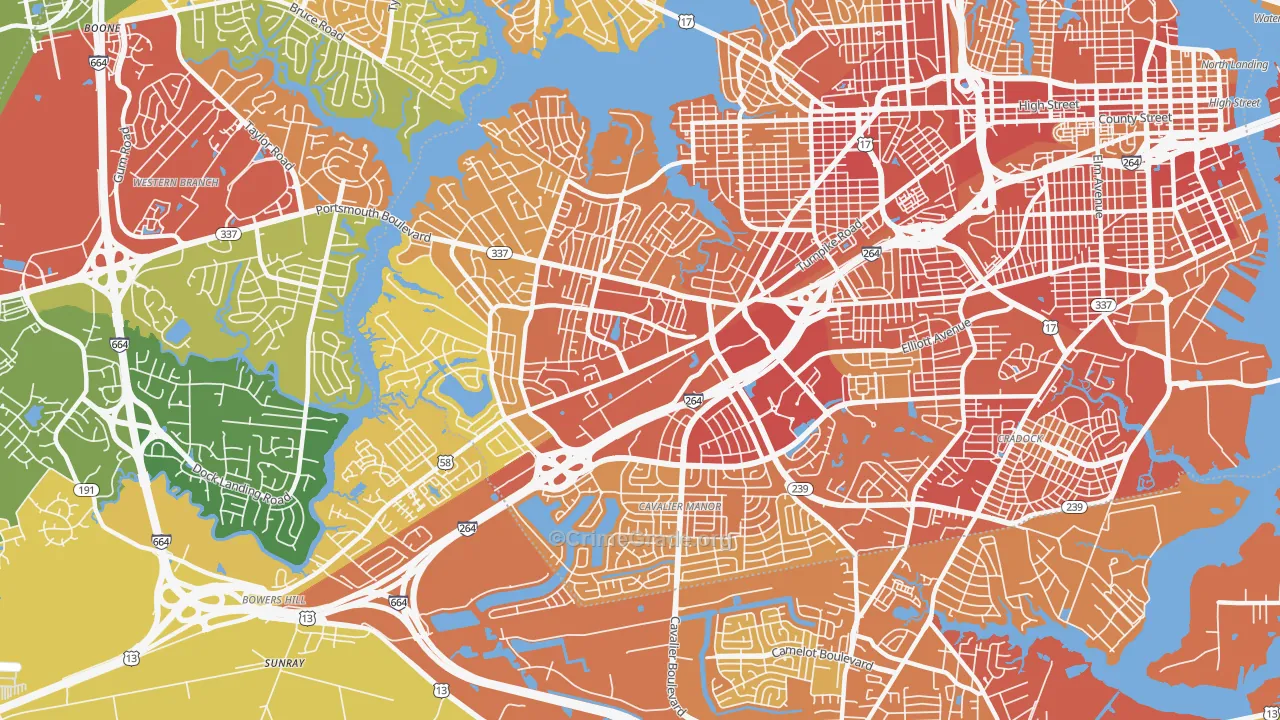 23701, VA Map of Property Crime Rates