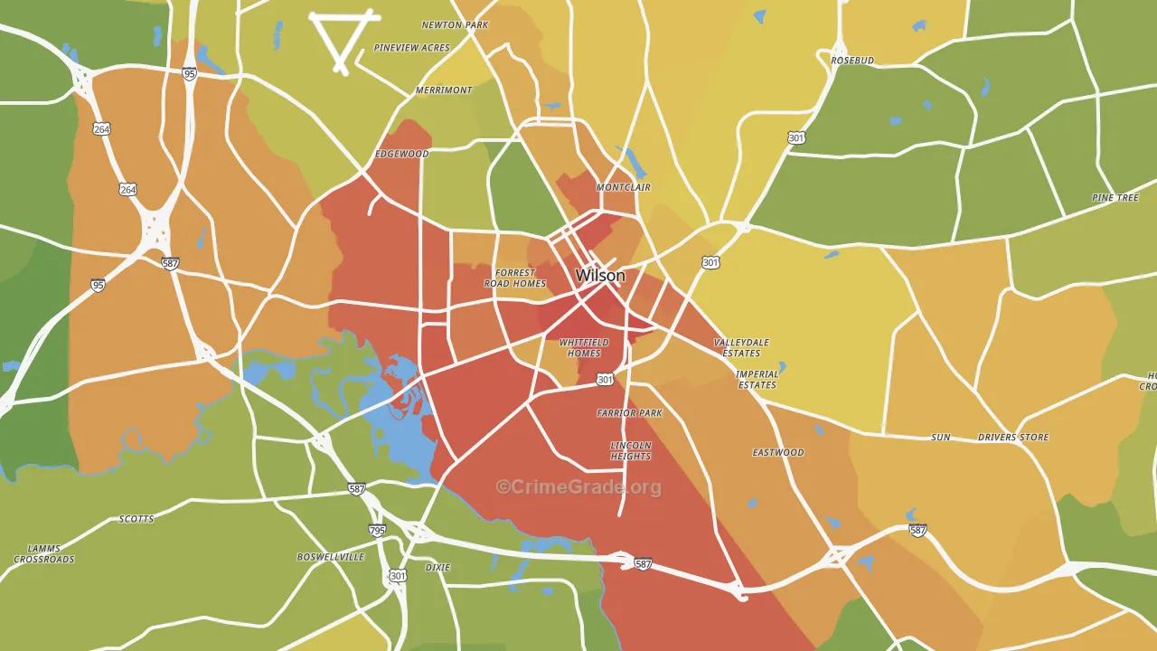 27893, NC Map of Property Crime Rates