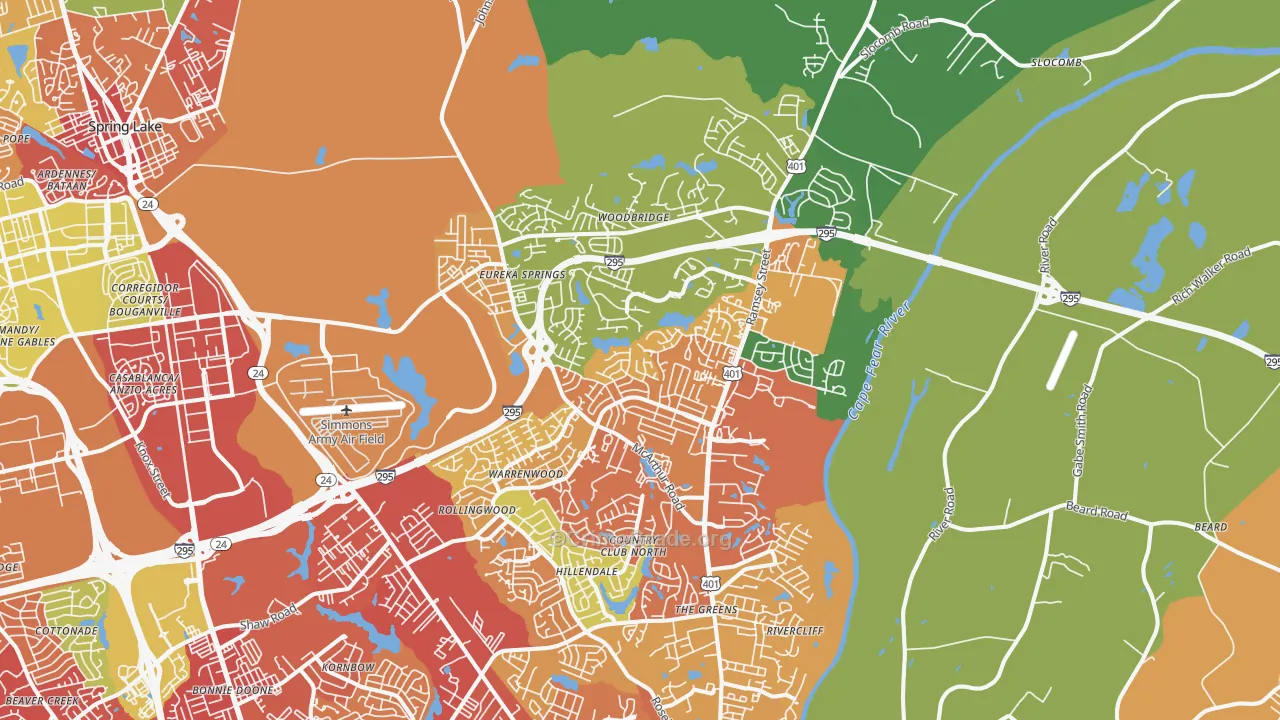 28311, NC Map of Property Crime Rates