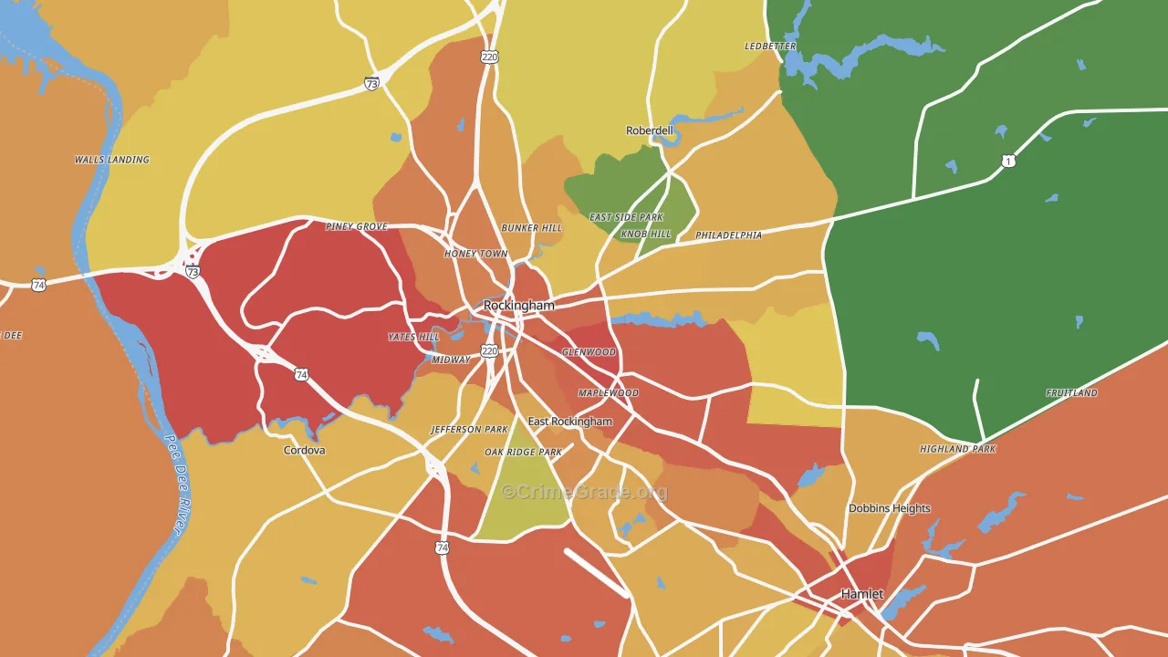 28379, NC Map of Property Crime Rates
