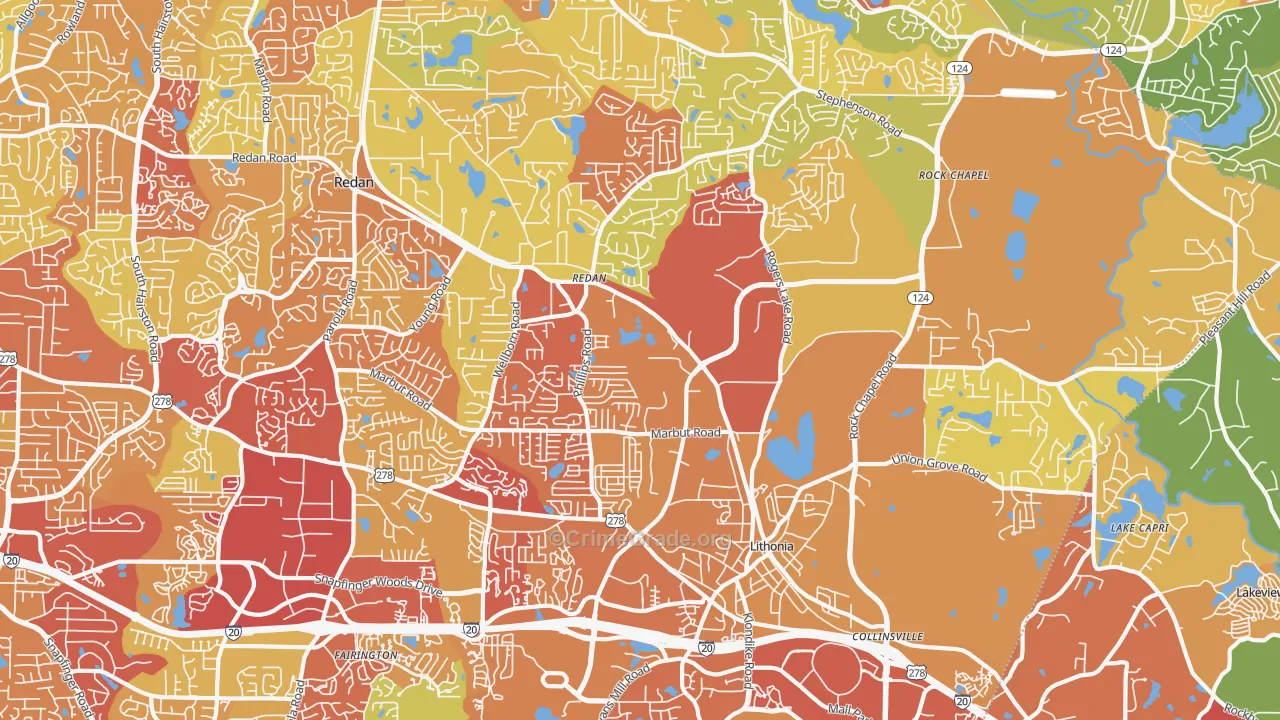 30058, GA Map of Property Crime Rates
