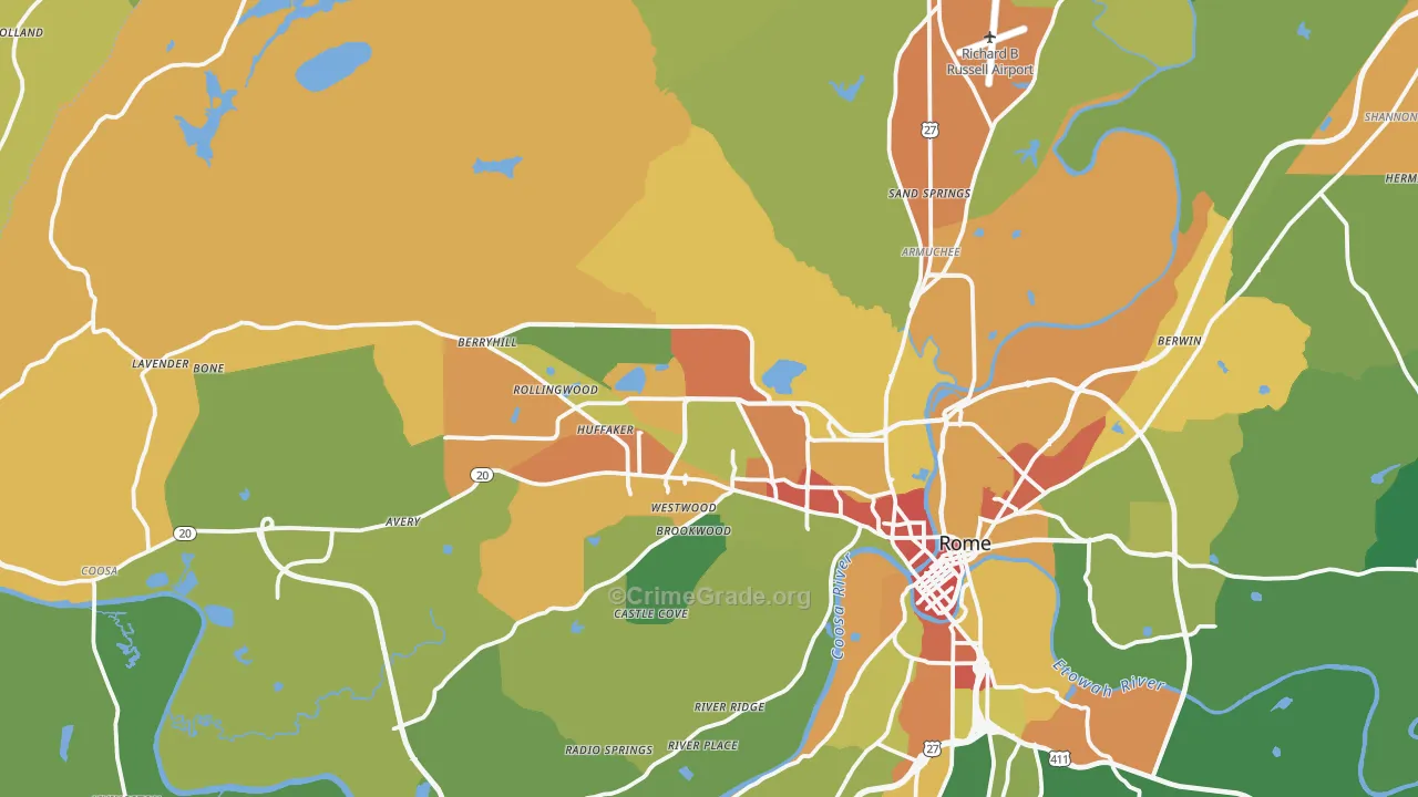 30165, GA Map of Property Crime Rates