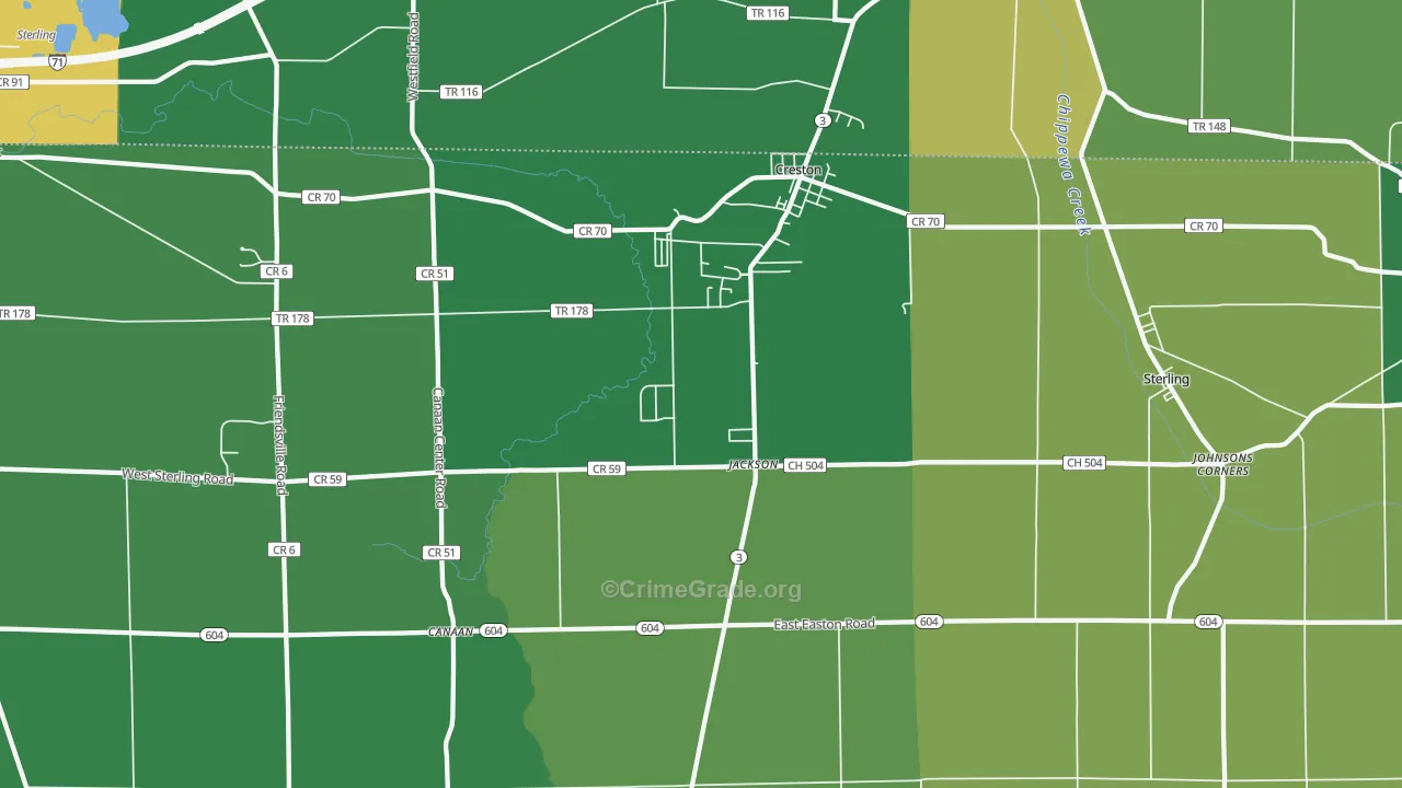44217, OH Map of Property Crime Rates