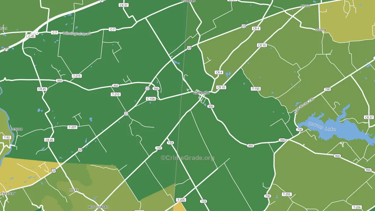 45113, OH Map of Property Crime Rates