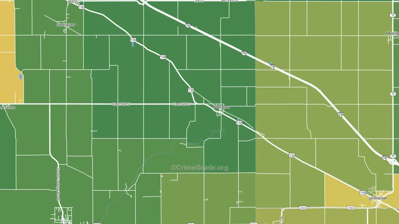 47968, IN Map of Property Crime Rates