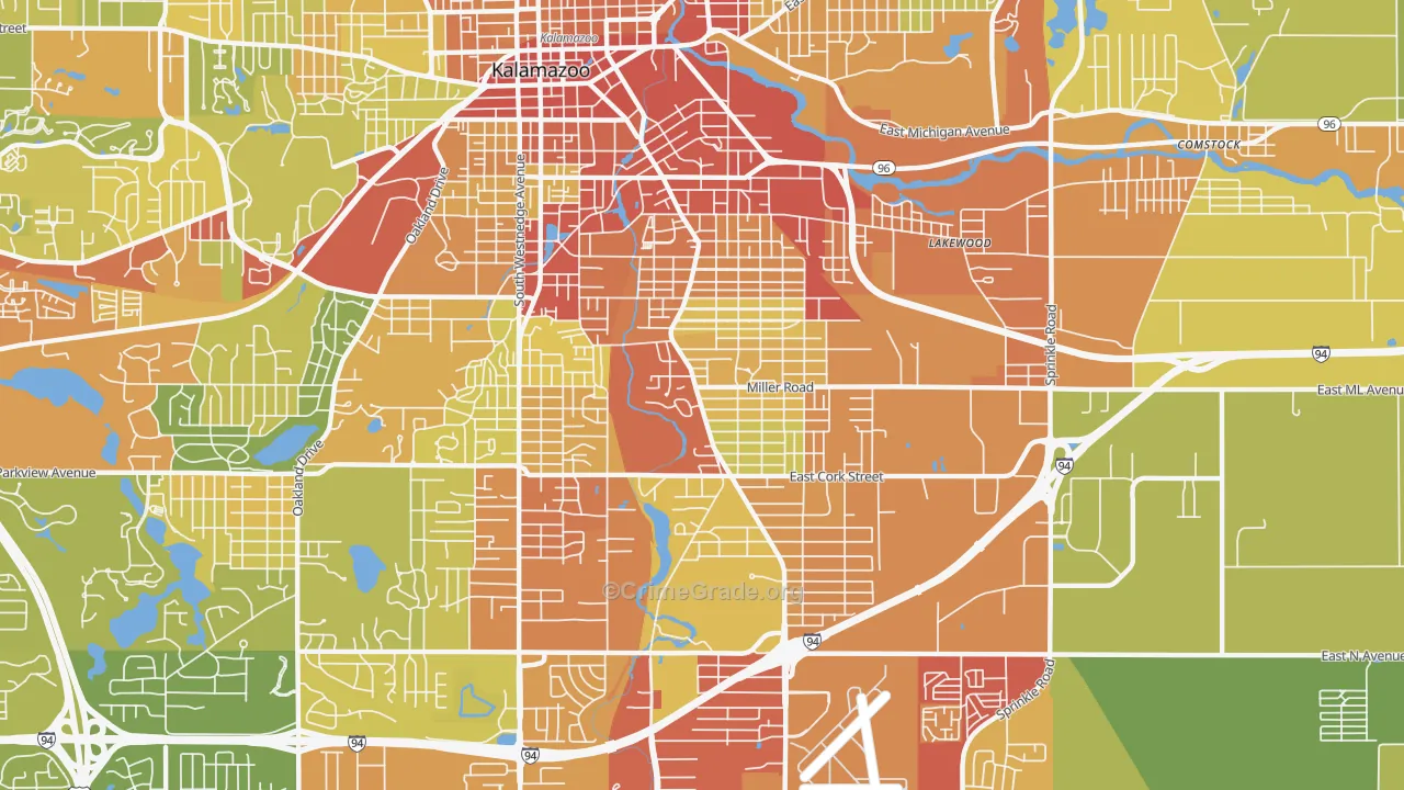 49001, MI Map of Property Crime Rates
