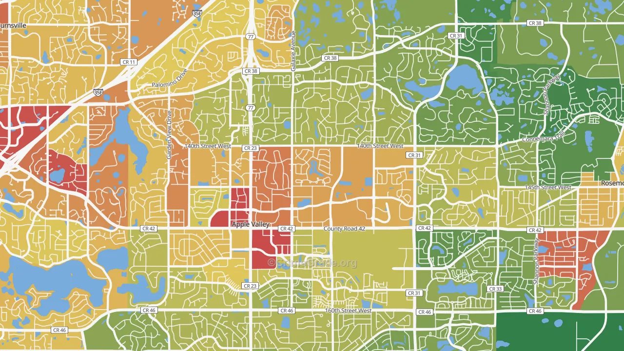 55124, MN Map of Property Crime Rates