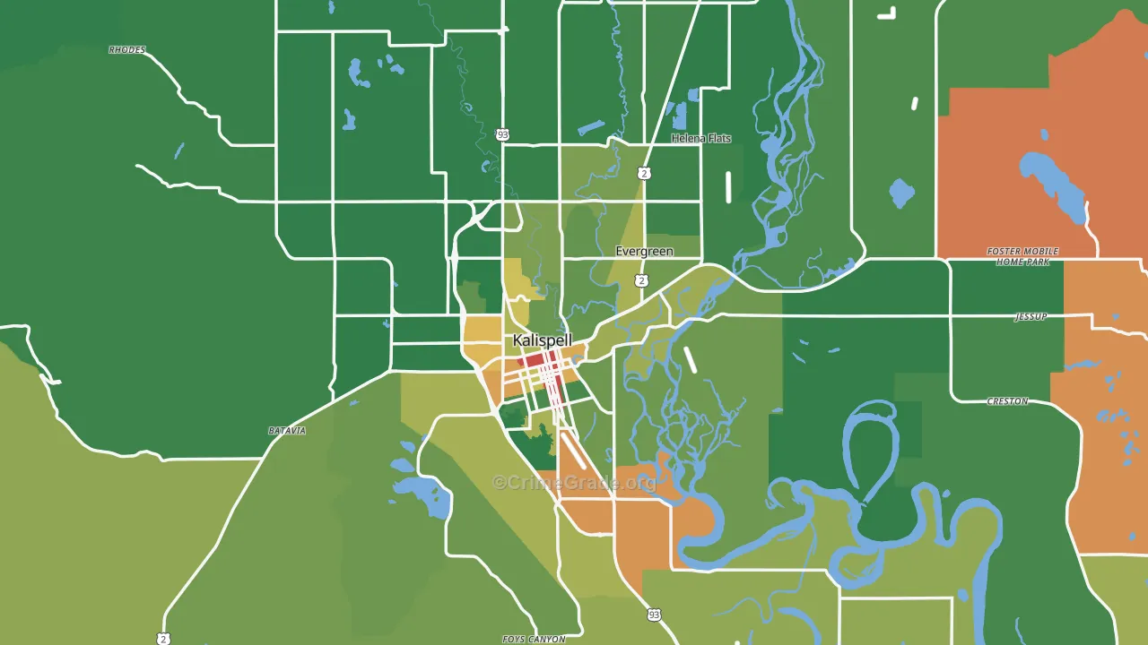 59901, MT Map of Property Crime Rates
