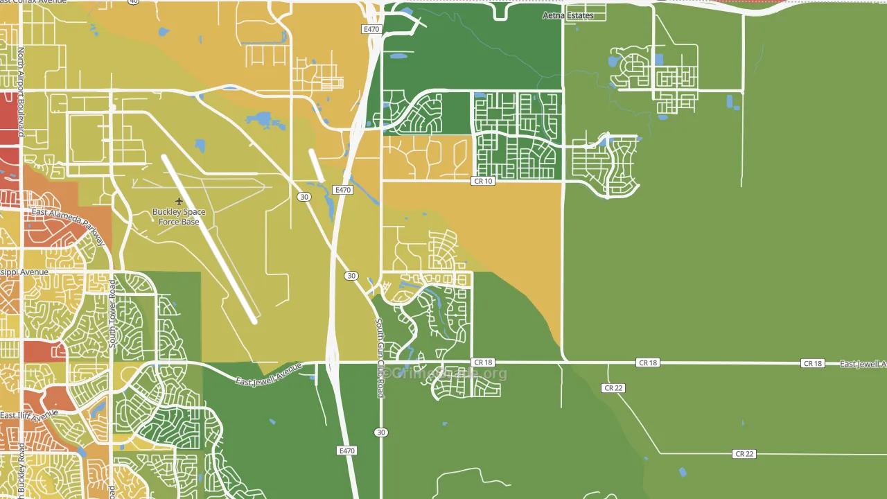 80018, CO Map of Property Crime Rates