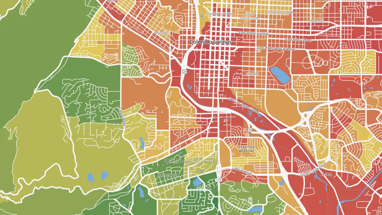 80905, CO Map of Property Crime Rates