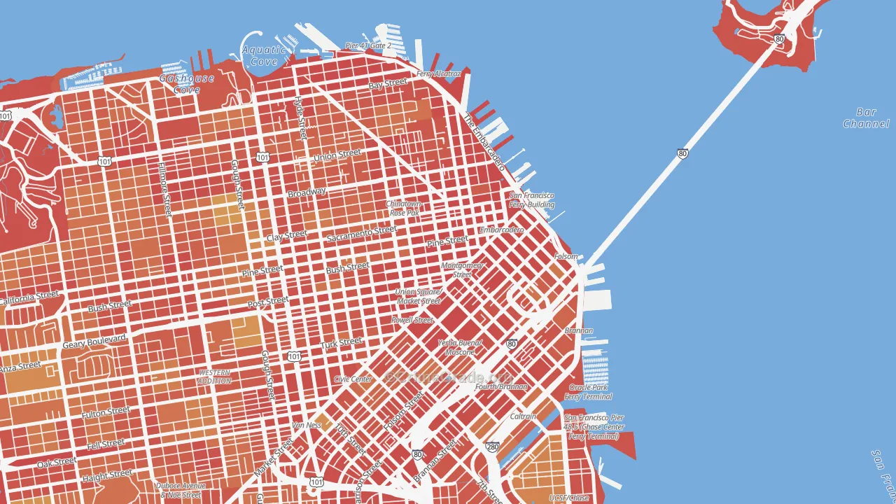 94104, CA Map of Property Crime Rates
