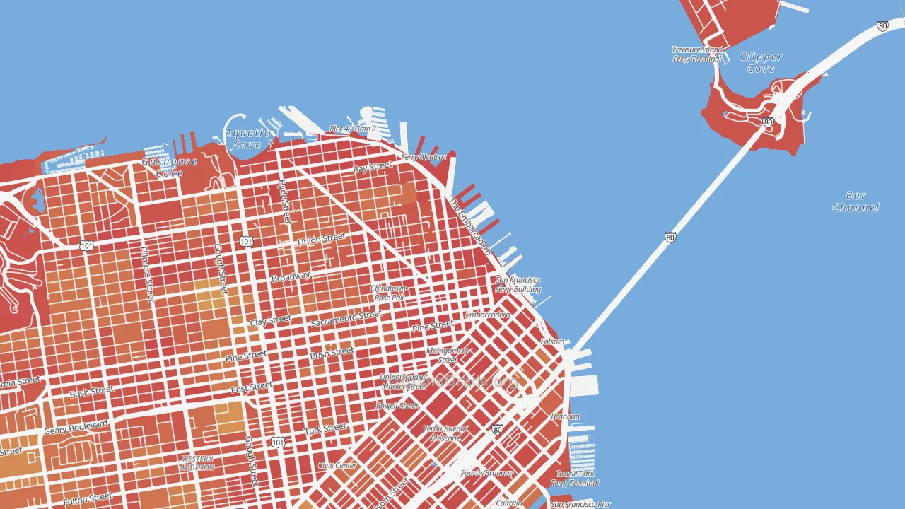 94111, CA Map of Property Crime Rates