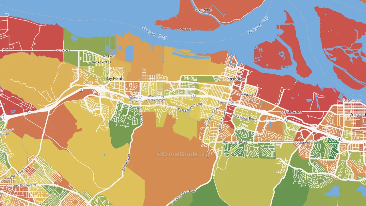 94565, CA Map of Property Crime Rates