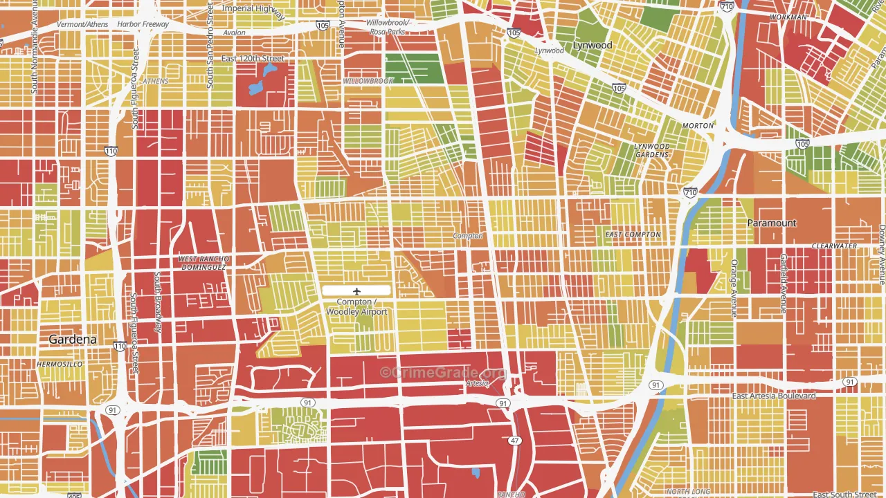 Compton CA Property Crime Rates And Maps CrimeGrade