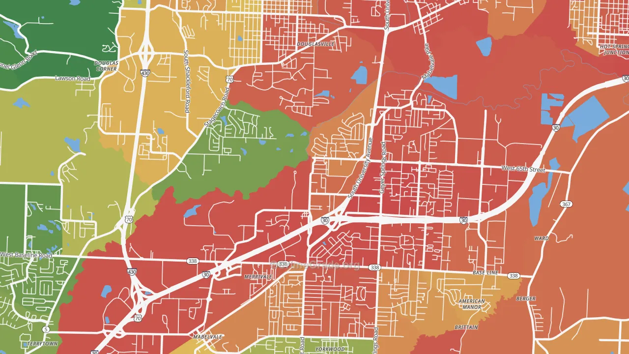 65th Street West, Little Rock, AR Map of Robbery Rates