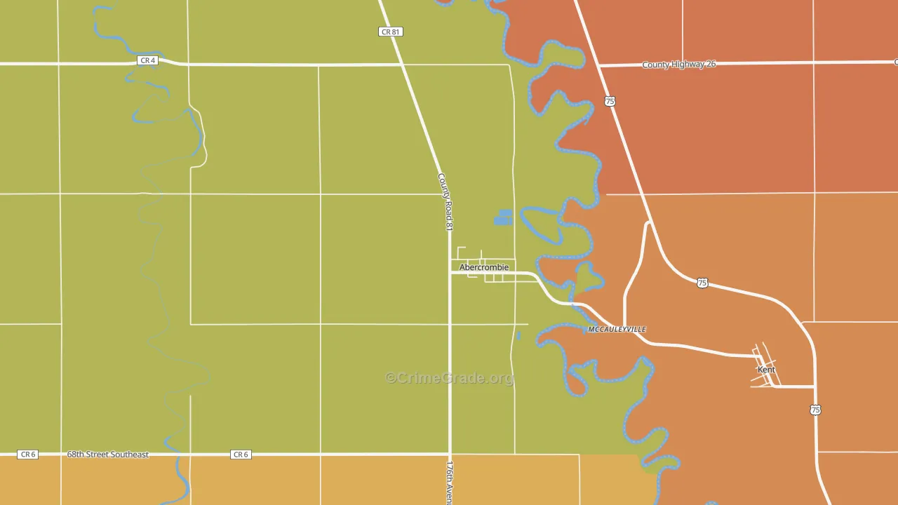 Abercrombie, ND Map of Robbery Rates