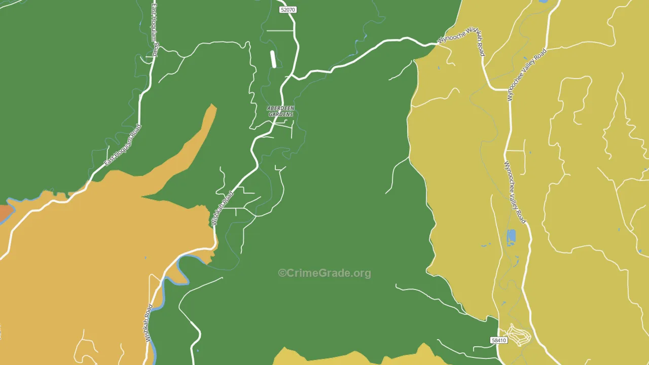 Aberdeen Gardens, WA Map of Robbery Rates