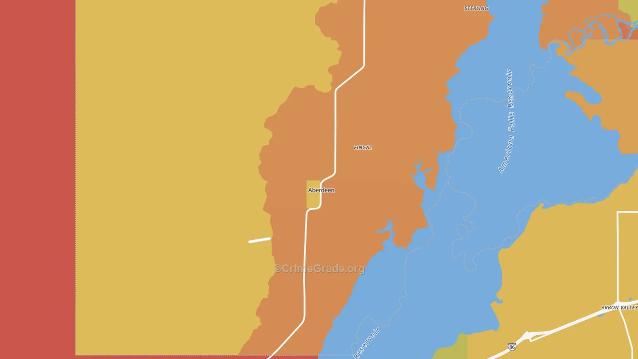 Aberdeen, ID Map of Robbery Rates