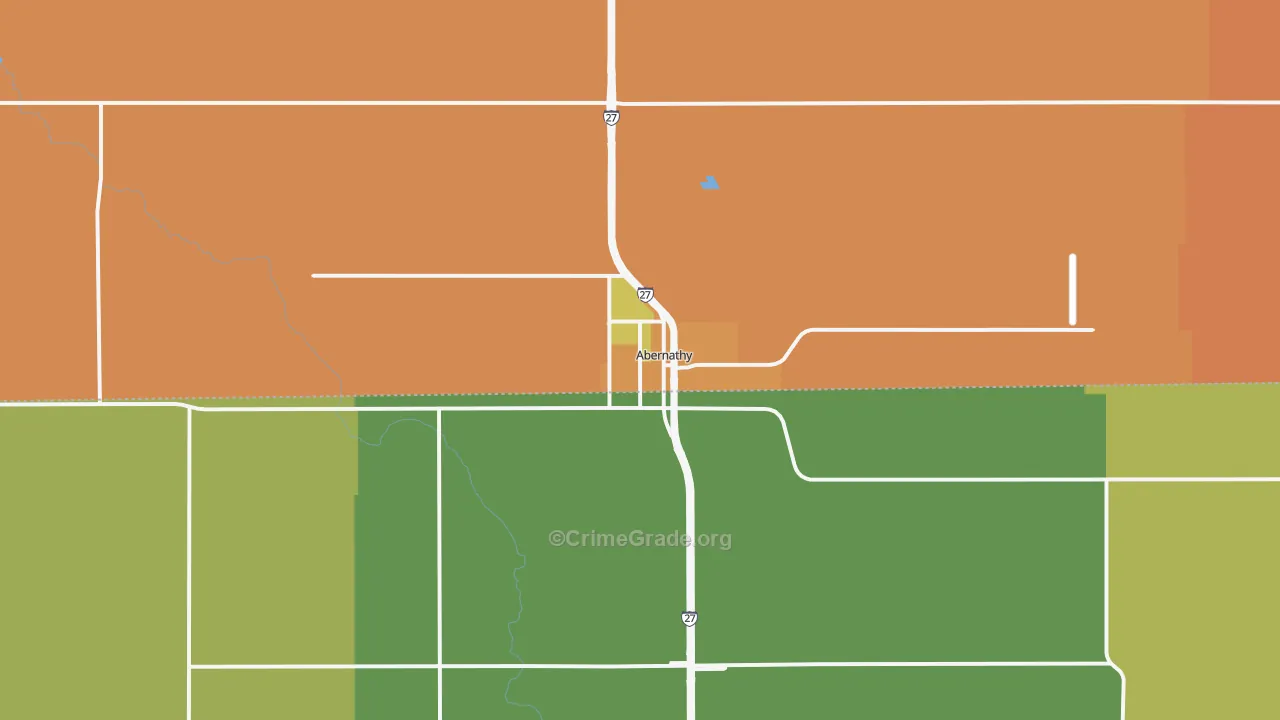 Abernathy, TX Map of Robbery Rates