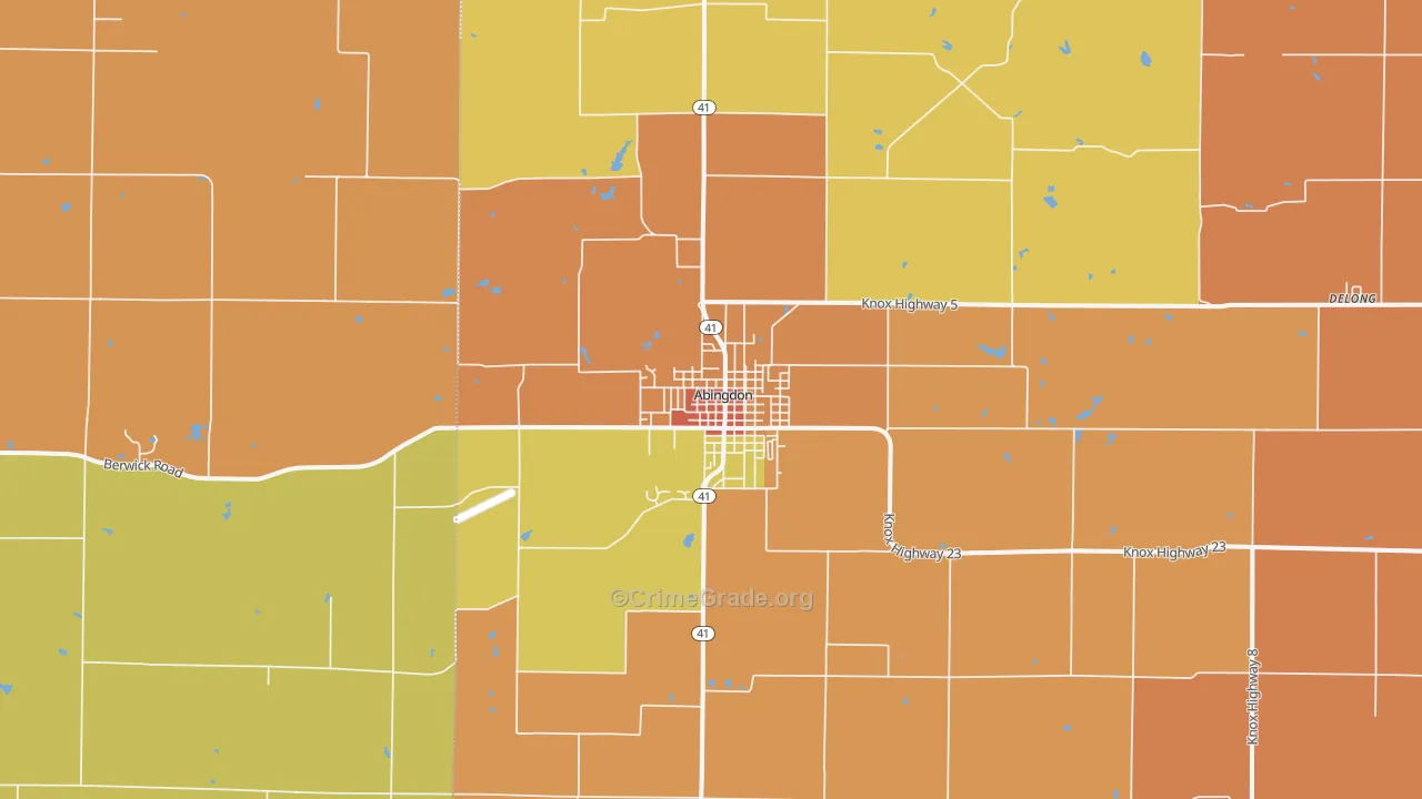 Abingdon, IL Map of Robbery Rates