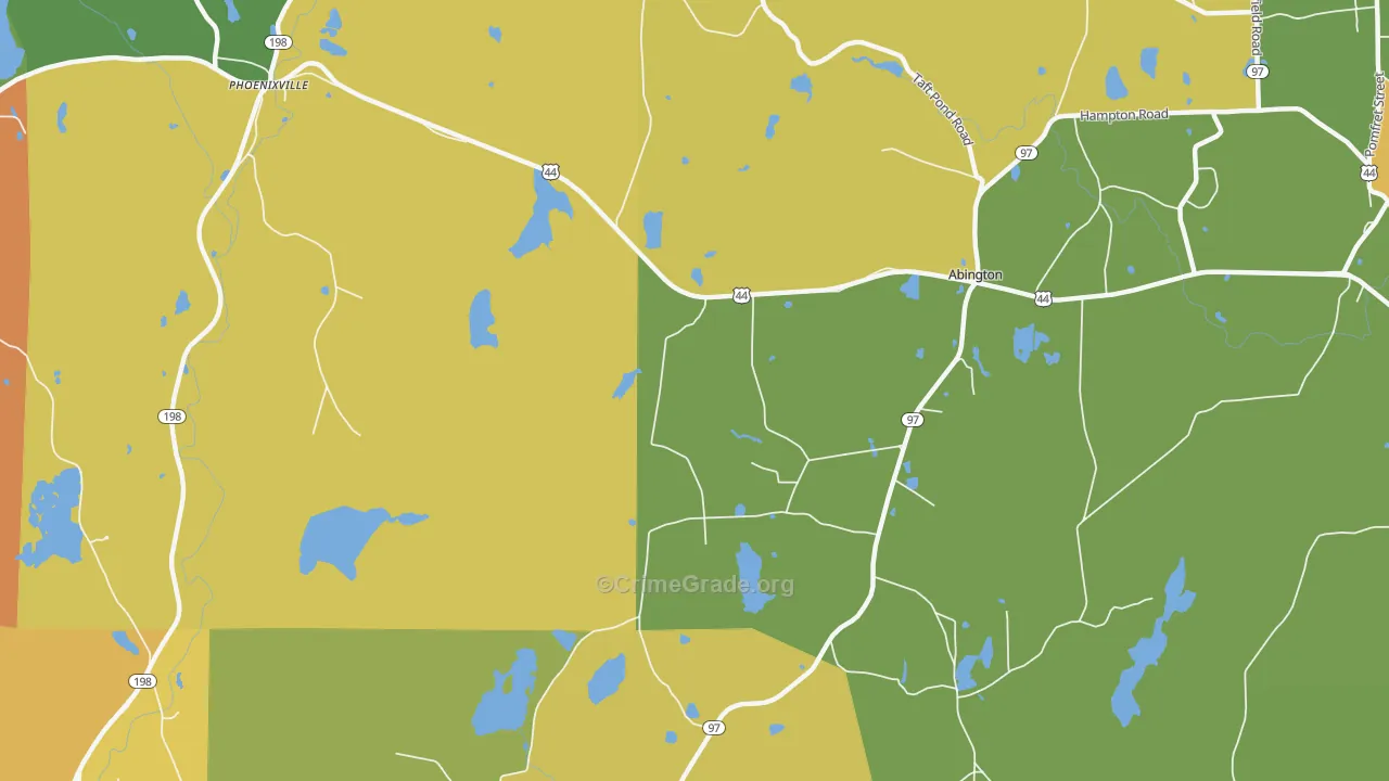 Abington, CT Map of Robbery Rates