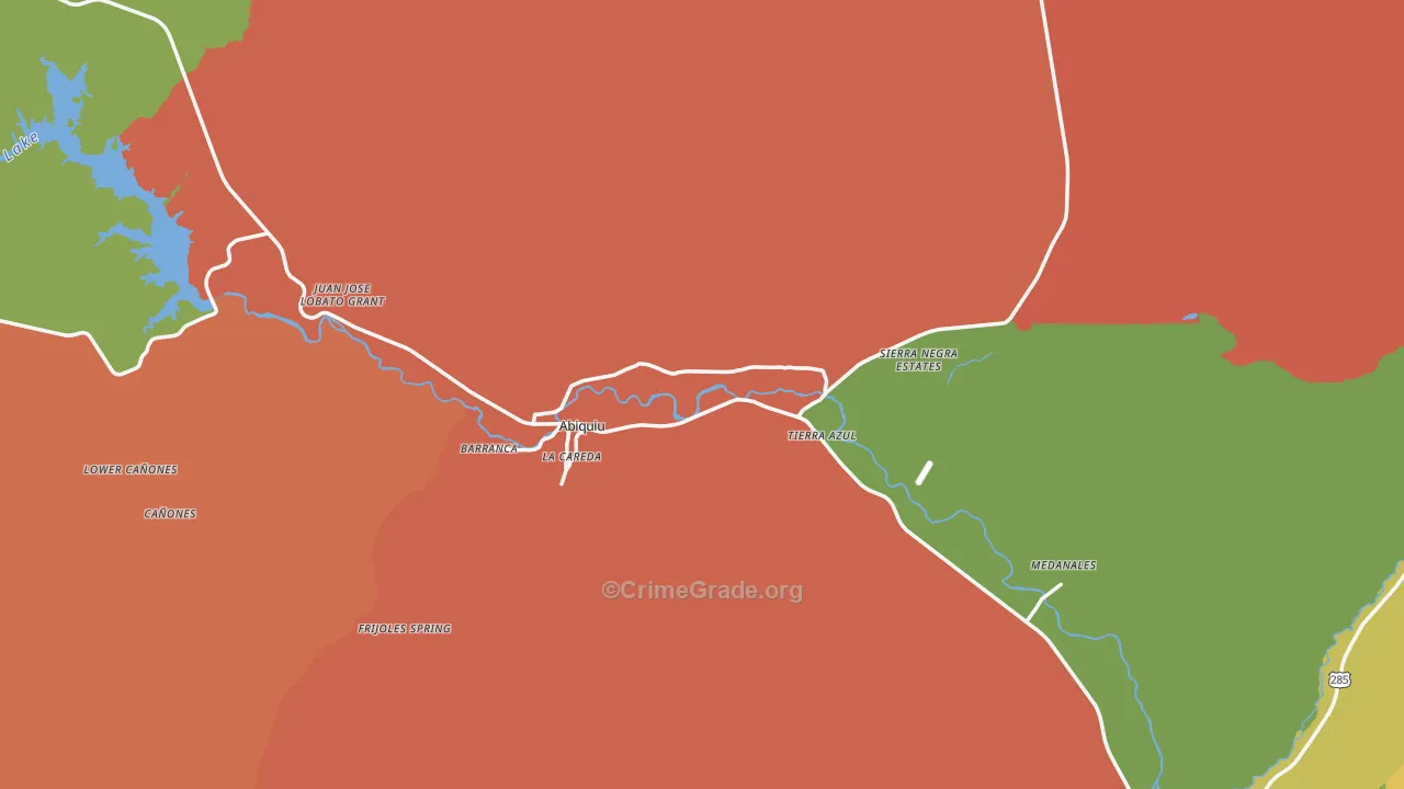 Abiquiu, NM Map of Robbery Rates