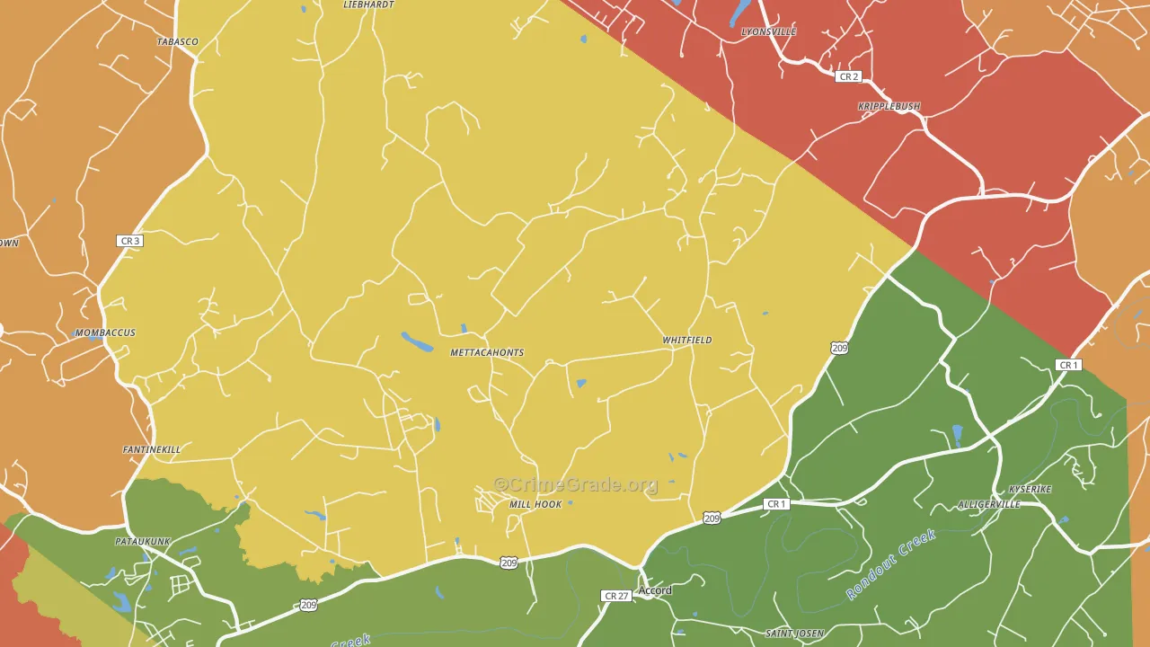 Accord, NY Map of Robbery Rates