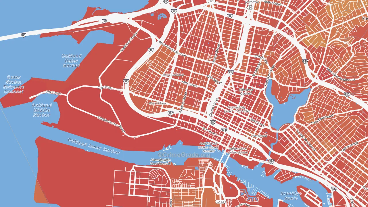 Acorn, Oakland, CA Map of Robbery Rates