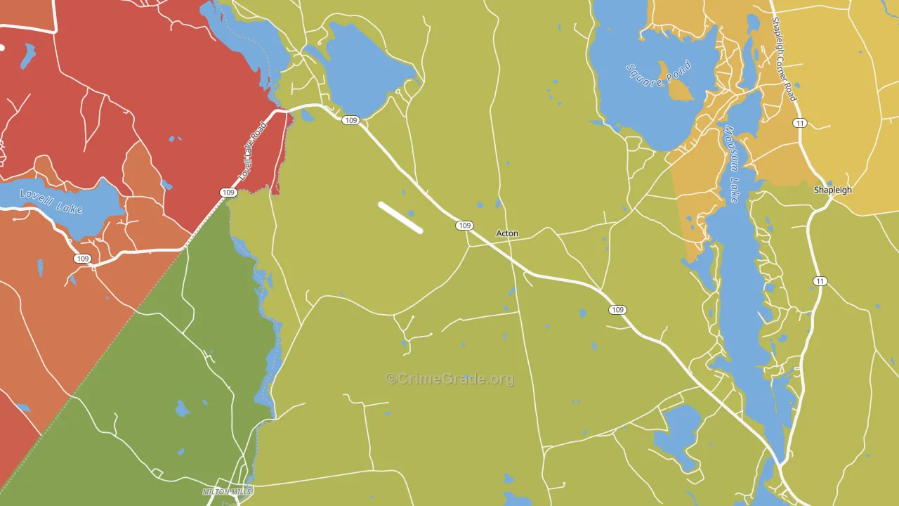 Acton, ME Map of Robbery Rates