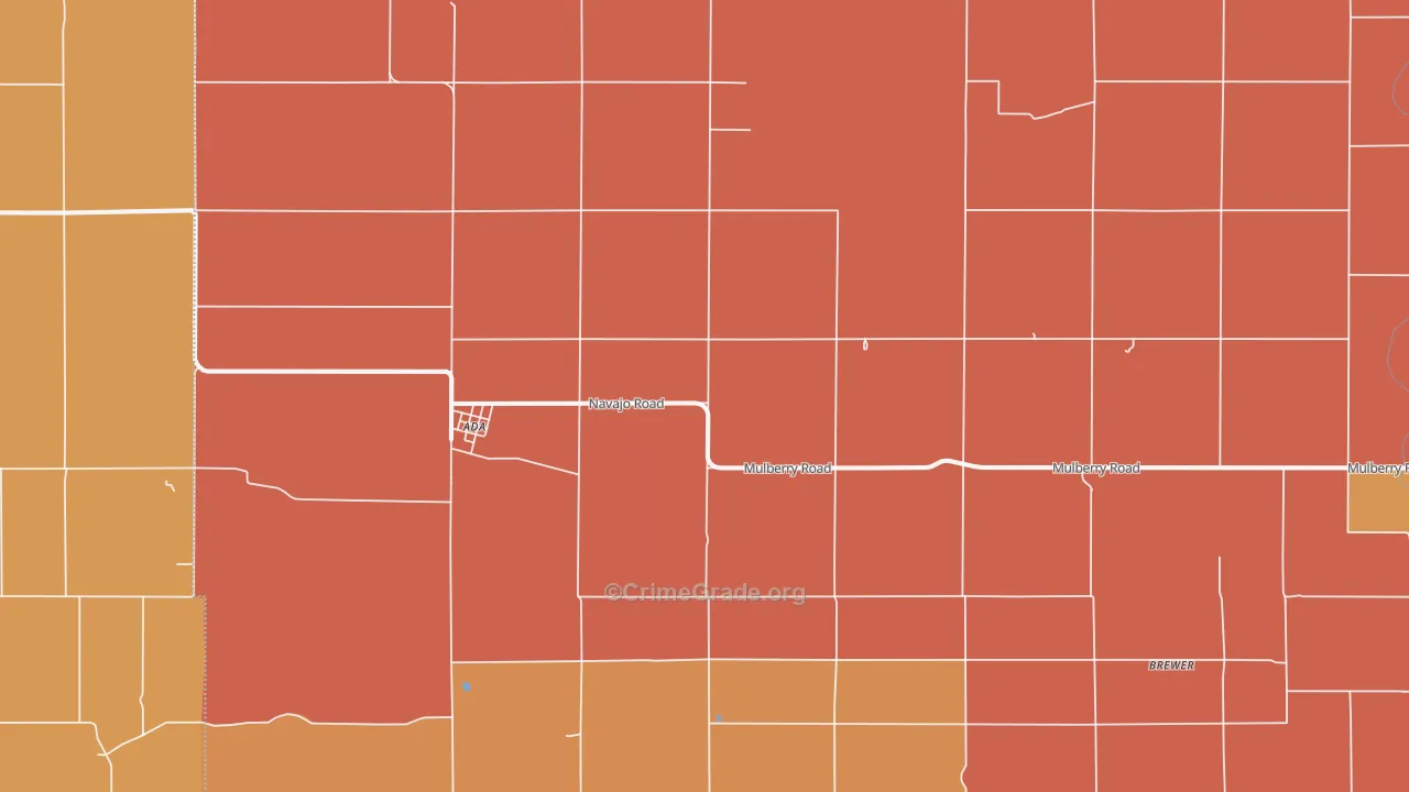 Ada, KS Map of Robbery Rates