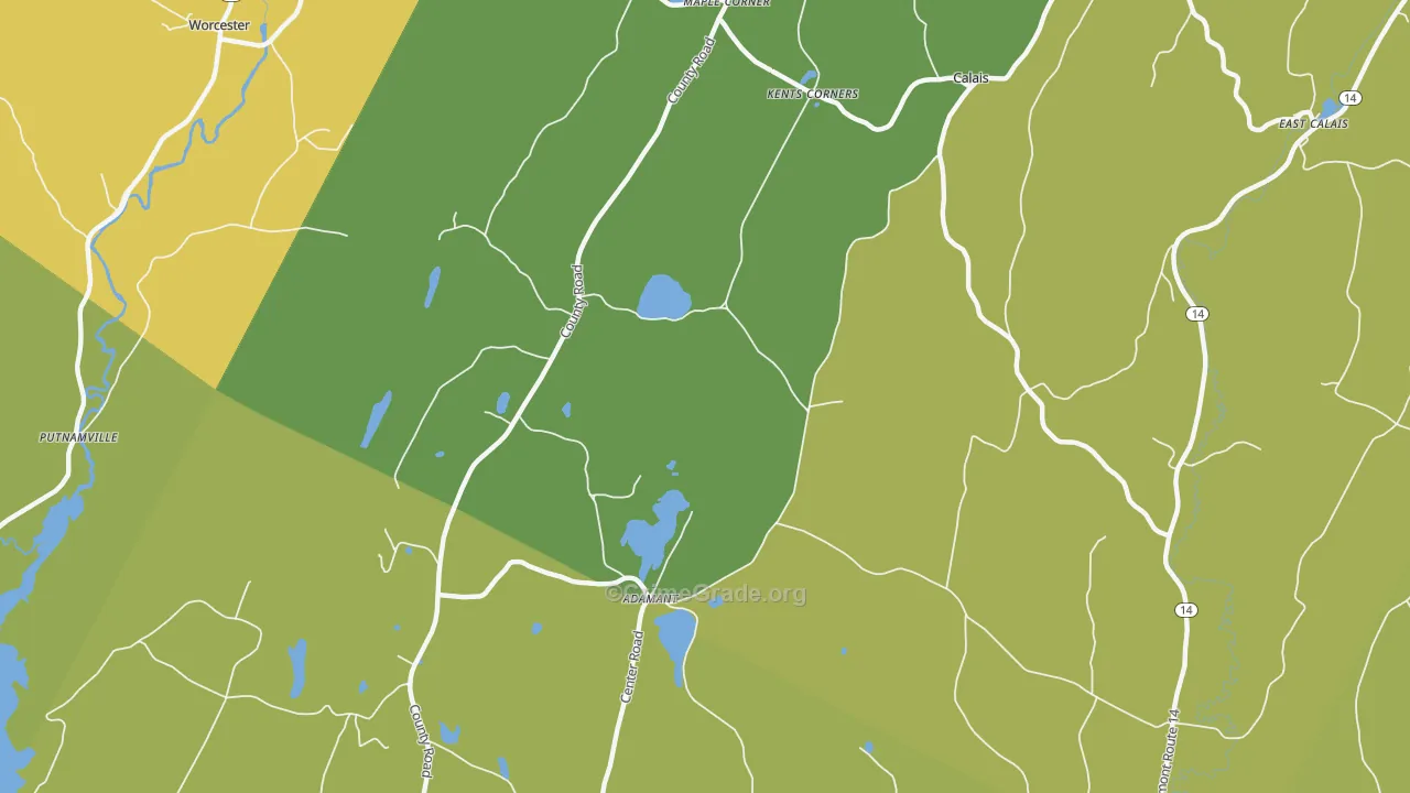 Adamant, VT Map of Robbery Rates