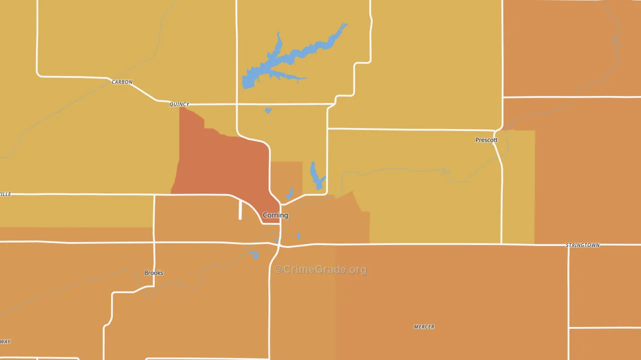 Adams County, IA Map of Robbery Rates