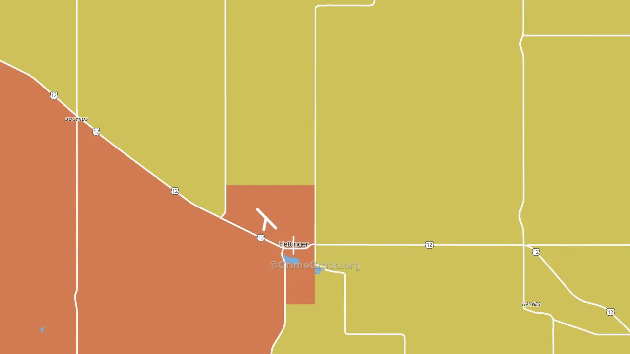 Adams County, ND Map of Robbery Rates