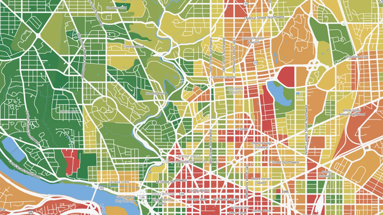 Adams Morgan, Washington, DC Map of Robbery Rates