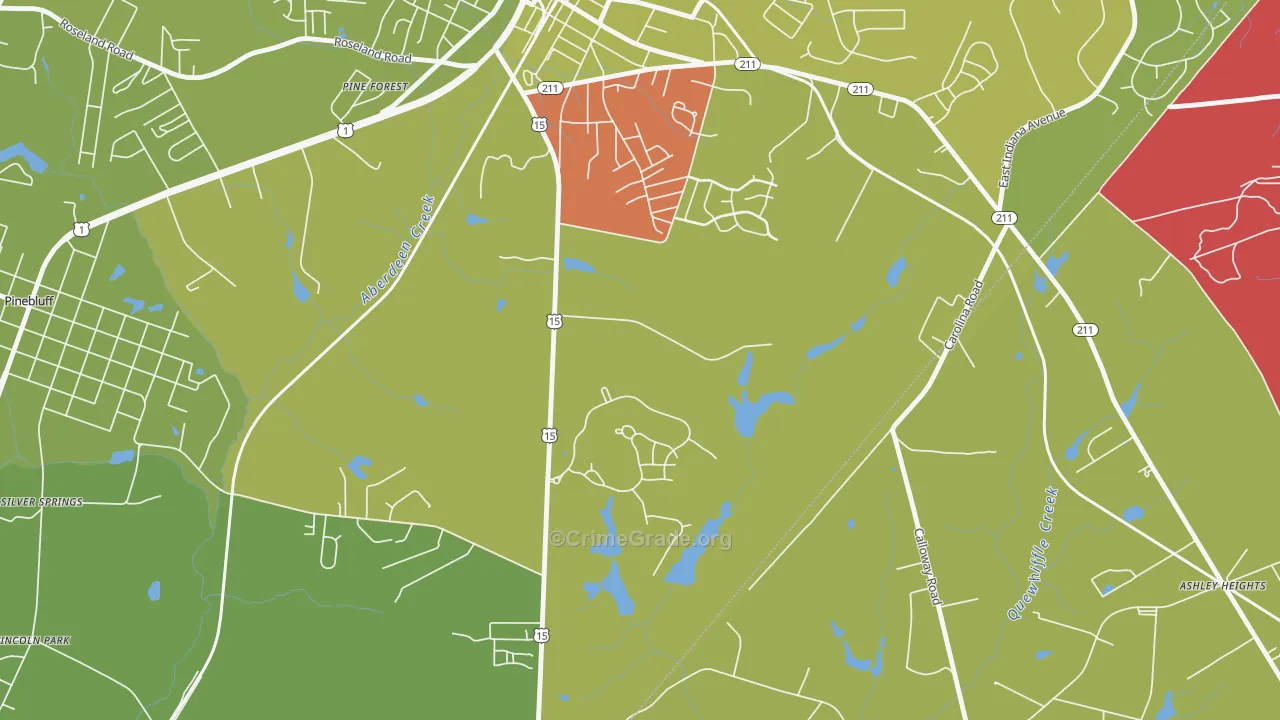 Addor, NC Map of Robbery Rates