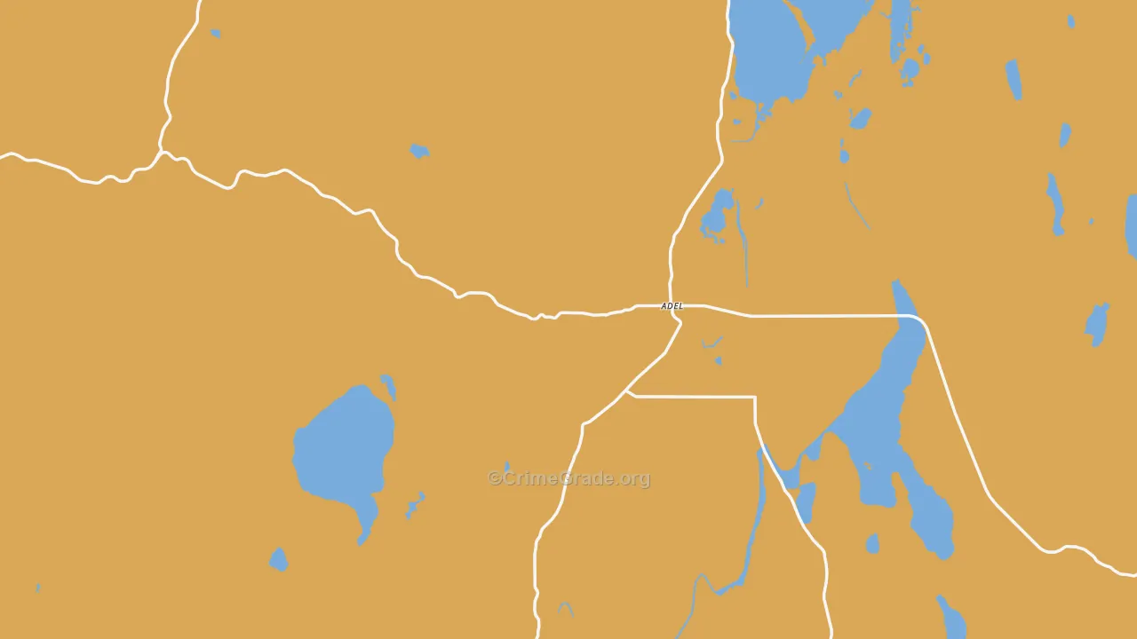 Adel, OR Map of Robbery Rates