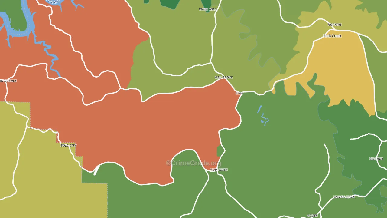 Adger, AL Map of Robbery Rates