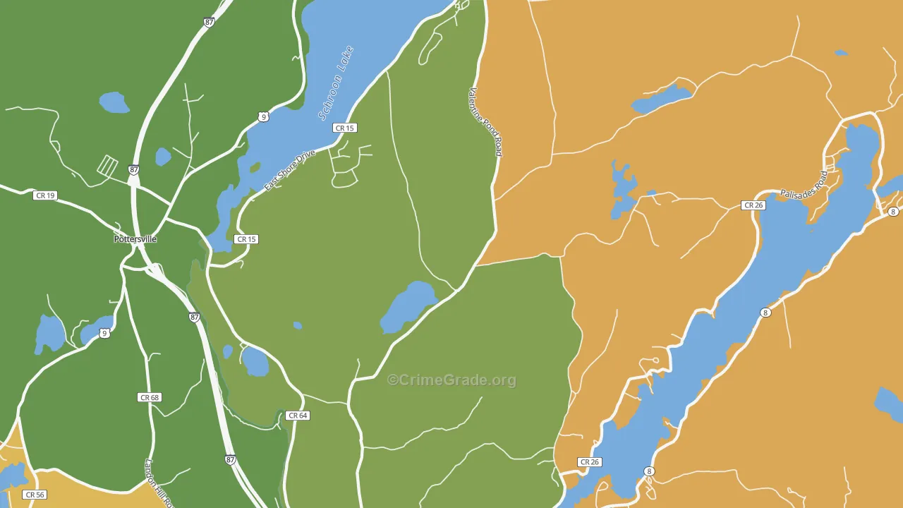 Adirondack, NY Map of Robbery Rates