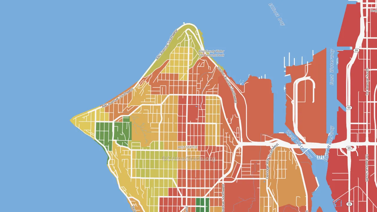 Admiral, Seattle, WA Map of Robbery Rates