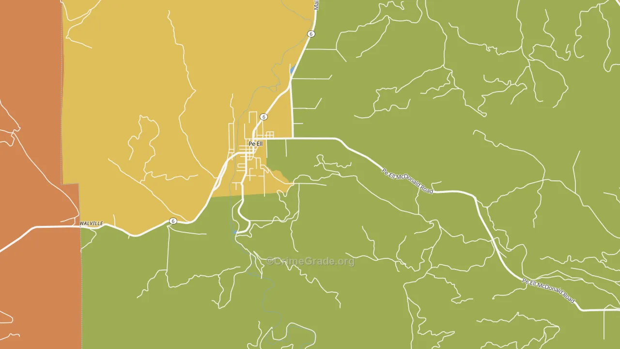 Adna, WA Map of Robbery Rates